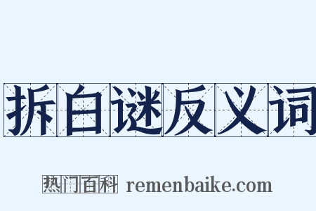 拆白谜反义词是什么意思的图片